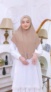 Hijab Bergo Ifadhah Malay Soft Pet Size L Jersey / Kerudung Instan Bergo Malay  Wanita Muslim Terlaris