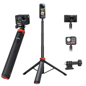 Chân Máy Chụp Ảnh Tự Sướng Bằng Nhôm Cầm Tay Mini Mở Rộng Cho GoPro DJI Osmo Action Insta 360 Vlog - Hỗ Trợ Nhỏ Gọn Có Thể Gập Lại Lên Đến 13kg