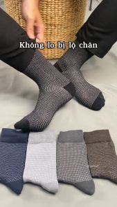 Hộp 5 đôi vớ cổ cao nam công sở GOMTAT mẫu 01 chất liệu cotton cao cấp hút ẩm thoáng khí - GOM-TATGIAYTAY01-CB5