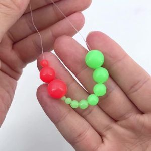 100PCS/bag  Luminous Beads Fishing Space Beans 3mm to 12mm Rubber Lure Light Glowing Float Balls For Outdoor Fishing Tackles