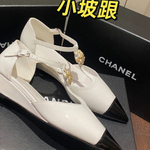 Spring Summer New Womens Sandals Open Toe High Heel Slope Heel Mary Jane Shoes Tea Rose Pattern Leather Inner Material