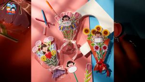 Kad Ucapan DIY Kraf Bunga Kertas Hadiah Hari Guru Hari Ibu Untuk Murid Tadika Kreatif Teacher Day Mother Day DIY Paper Bouquet Greeting Card Gift Kindergarten Student 教师节母亲节手工diy制作纸质捧花贺卡创意送妈妈礼物幼儿园学生材料包 T001