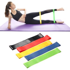 Yoga Elastic Strap Stretch Resistance Band Elastic Band for Workout 5 Levels Flexible Durable Gymnastic Ring Pull Up Band Pilates Gym Band For Beginner Exercise Stretch Workout Equipment