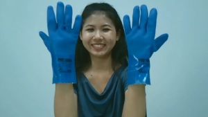 PVC 1500 SHOWA 27 ซม. ถุงมือพีวีซี กันสารเคมี ฝ่ามือหยาบ