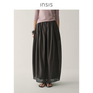 INSIS FEMME | Cotton Combed Twist Yarn Summer New Cocoon A-line Midi Skirt