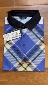 Áo polo golf Aristino APSG22S3 màu xanh tím kẻ