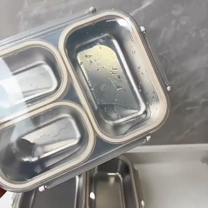 Microwaveable Compartment Stainless Steel Lunch Box