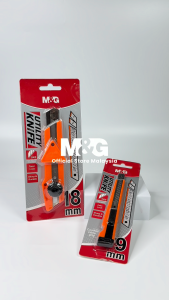 M&G Utility Knife 18mm & 9mm SK5 Sharp Blade | Twist Lock / Auto Lock | Sharp & Durable Multi-Purpose Cutter | ASS913V1 ASS913U7