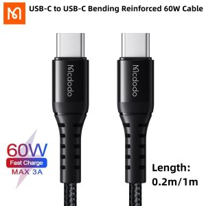 (0.2M/1m) MCDODO USB-C để USB-C uốn cáp gia cố 3A 60W PD sạc điện thoại iPhone nhanh 15 Pro Max iPad Samsung S23 S24 Huawei Xiaomi Google danh dự Loại C để Loại C Sạc & Cáp đồng bộ dữ liệu