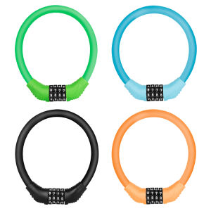 【New Arrival】 High-Strength Bicycle Lock 4 Digit Combination Steel Cable Lock for MTB and Road Cycling Security