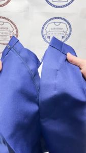 กางเกงนักเรียน สีน้ำเงิน ผ้ามันเงา ผ้ามัน ทนทาน ไม่ซีดง่าย ใส่สบาย ยับยาก พร้อมส่ง