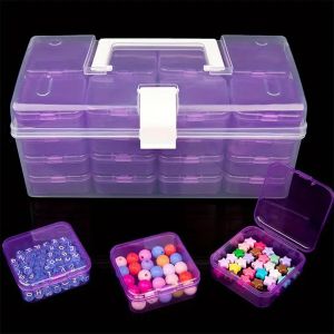 Plastic storage box multifunctional DIY organizer for handicrafts beads jewelry and nail products portable sorting box
