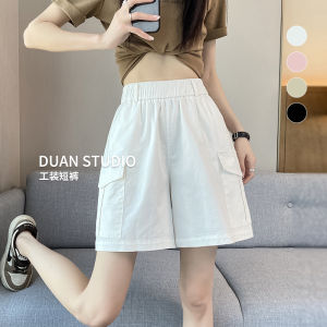 กางเกงขาสั้นทำงานแห้งเร็ว La Chapelle สีชมพู กางเกงขายาวทรงหลวมสบาย ๆ สำหรับผู้หญิงในฤดูร้อน กางเกงขายาวทรงหลวมสำหรับผู้หญิง