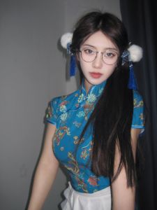 New Chinese Style Cheongsam Dress Short Sleeve Short Cheongsam Daily Wear Soft Girl Maid Uniform Halloween Christmas Cosplay Costume