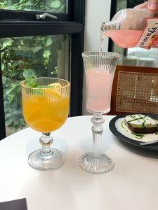 【พร้อมส่งจากไทย】ถ้วยแก้วลายแนวตั้งตรงเหมาะสําหรับกาแฟลาเต้น้ําผลไม้นมชาผลไม้ในบ้านไวน์เบียร์แก้วถ้วย