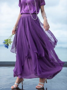 Layered Petal Dress Elegant Slim