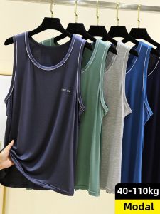 Modal Men Loose Vest Summer Sleeveless Pajamas Tops Pure Color Plus Size Pajamas Outwear Casual Sports T-shirt