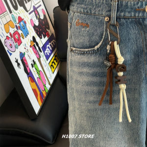 American Style Colorful Rope Knot Jeans Chain Womens Unique Design Sense Pants Hanging High-End Feeling Cowhide Belt