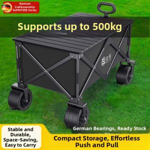 HUAZINIAO | Foldable Outdoor Camping Cart with Large Capacity and Telescopic Handle