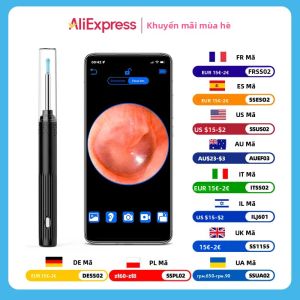 Bộ Dụng Cụ Lấy Ráy Tai Thông Minh KERUI Với Camera HD 5MP Đèn Chiếu Sáng Dụng Cụ Làm Sạch Tai Nội Soi Tai Ống Soi Tai Dùng Tại Nhà