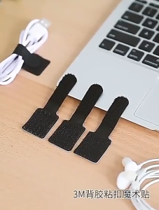 10 PCS Reusable Cable Tie Wall Adhesive Cord Organizer Cable Management Organizer Cable Holder Wire Clip