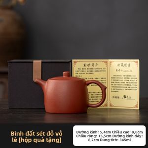 XIYUANJI | Bộ ấm trà bằng đất sét đỏ tím hình quả lê