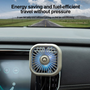 Car Electrical Appliances Car Fan USB Charging Air Outlet Electric Fan LED Light Seven-blade Turbo Fan Car Electronic Supplies