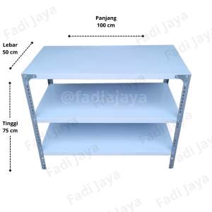Meja Dapur Rak Kompor 2 Tungku 3 Susun Bahan Full Besi Tahan Karat Lebar 50cm