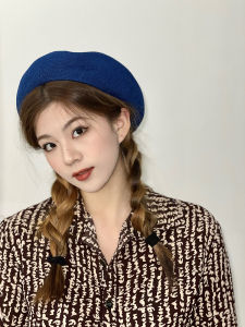 Breathable Fine Cotton Thread Beret Hat Cute Versatile Womens Hat Summer Match All Yellow Small Store Sweet Retro Style