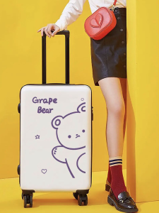 Cartoon Bear Rabbit Childrens Luggage Suitcase Travel Bag with Password Lock Universal Wheels 20 Inch Cute Pull Rod Carry-On Bag