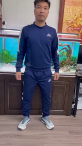 Bộ Thể Thao Nam Thu Đông Dài Tay Phối Sọc Trắng Bộ Đồ Nam Cổ Tròn Chất Nỉ Cao Cấp xin xò BN06 - MINHSTORE66