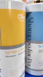 Sữa tắm trị ve ghẻ bọ chét trị nấm và viêm da cho chó mèo thương hiệu Oliver (mẫu mới) - Hara Pet Store