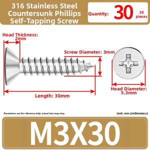 JINJUNTAI | 316 Stainless Steel Self Tapping Screws