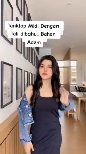 IVLOVE - Tanktop Tali Midi Longdress Muat Jumbo Super Soft Fit XXL  Strech Tentop Wanita Allsize Jumbo Fit XXL 3L Banyak Pilihan Warna Sleepdress