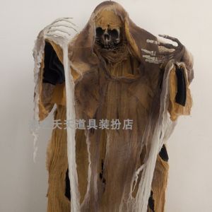 Halloween Skeleton Ghost Decorative Hanging Prop for Horror House Sound Control Script Killing Room Escape Terror Decoration