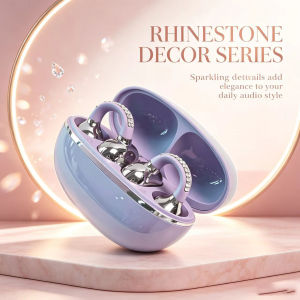 Rhinestone Open Ear Clip Wireless Earbuds Bluetooth 5.4 OWS Headphones HiFi Stereo Sports Earphones With HD Calling Microphone