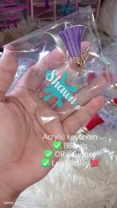 Personalized Acrylic Keychains - Custom Name & Design Durable Acrylic Material Circular Shape Stylish & Modern 2 Inches Diameter Handmade Vinyl Decal
