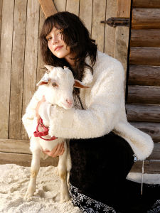 DUSHU | Eco-friendly Faux Fur Curly Fur Short Outfit Loose High Collar