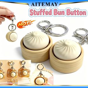 Aitemay 4PCS Baozi Keychain – Squeeze Steamed Bun Fidget Toy for Stress Relief Kids & Adults