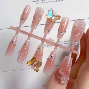 Handmade False Nails 30 Pieces/10 Pieces Finished Product Cat Design Nail Tips Adhesive Nail Tips Artificial Nails