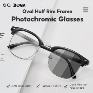 OQ BOGA Kính Râm Chống Tia UV Đổi Màu Thời Trang Phi Giới Tính 10 Kiểu Kính Máy Tính Gọng Bầu Dục Chống Bức Xạ Chống Ánh Sáng Xanh