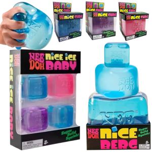Schylling | Trending Nee Doh Nice Cube Squish Toy Soft Jelly Squeeze Stress Relief Fidget Toy Sensory NeeDoh for Kids & Adults