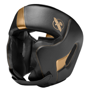 HAYABUSA T3 Chinless Headgear - Black/Gold