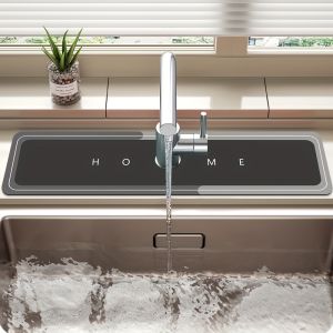 High-End Simple Style Faucet Mat Stain-Resistant Sink Splash Pad Kitchen Absorbent Mat Table Mat Bathroom Sink Waterproof Mat
