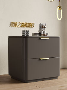 Modern Minimalist High-End Solid Wood Bedside Cabinet by Carats Love Double Door Storage for Neutral Objects