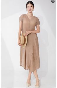 เดรสทรงหลวมคอวีไฮเอนด์สไตล์ฝรั่งเศสหรูหราเอวเข้ารูปที่ไม่เหมือนใคร # 25516zsj -- 4107.