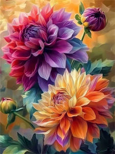 Huacan 5D Colorful Flowers Diamond Painting New Collection 2025 Full Square Round Diamond Mosaic Picture Of Rhinestones