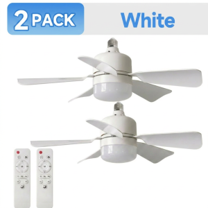 1/2Pack 30W Ceiling Fan Lights with Remote Control Dimming LED Fan Light E27 Base Suitable for Living Room Kitchen Study Garage