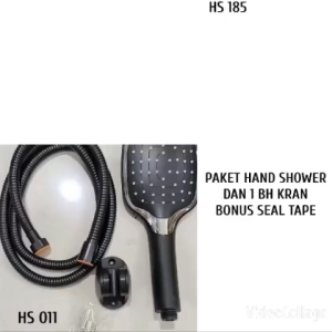 PAKET HAND SHOWER PETAK BLACK + KRAN CABANG