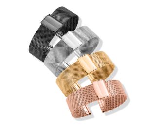 Zhangeer 14 16 18 20 22mm Universal Milanese Watchband Men 06 Line Quick Release Watch Band Mesh Stainless Steel Strap Women Wrist Belt Silver Gose Gold Pink Blue Grey Bracelet With Double Insurance Buckle WithTools